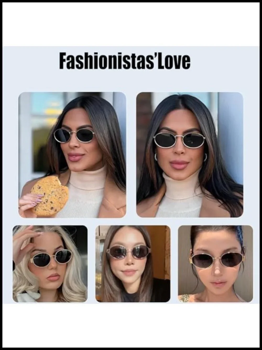 Retro Oval Sunglasses Gold Metal Frame UV400 Protection Trendy Vintage Shades